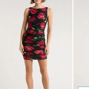 Floral Black and Red Dress AFRM Leila dress